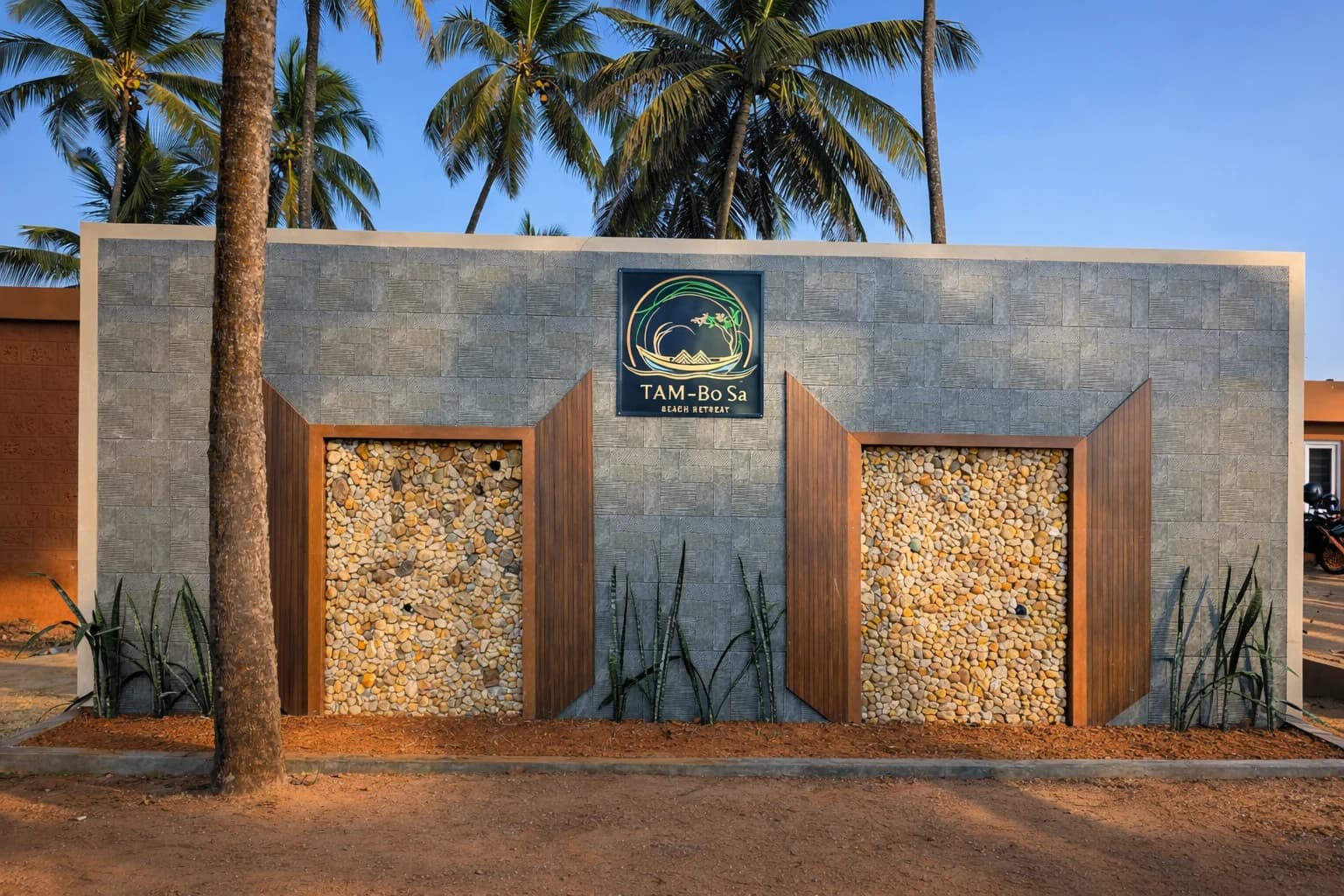 Luxury coastal dining setup at sunset