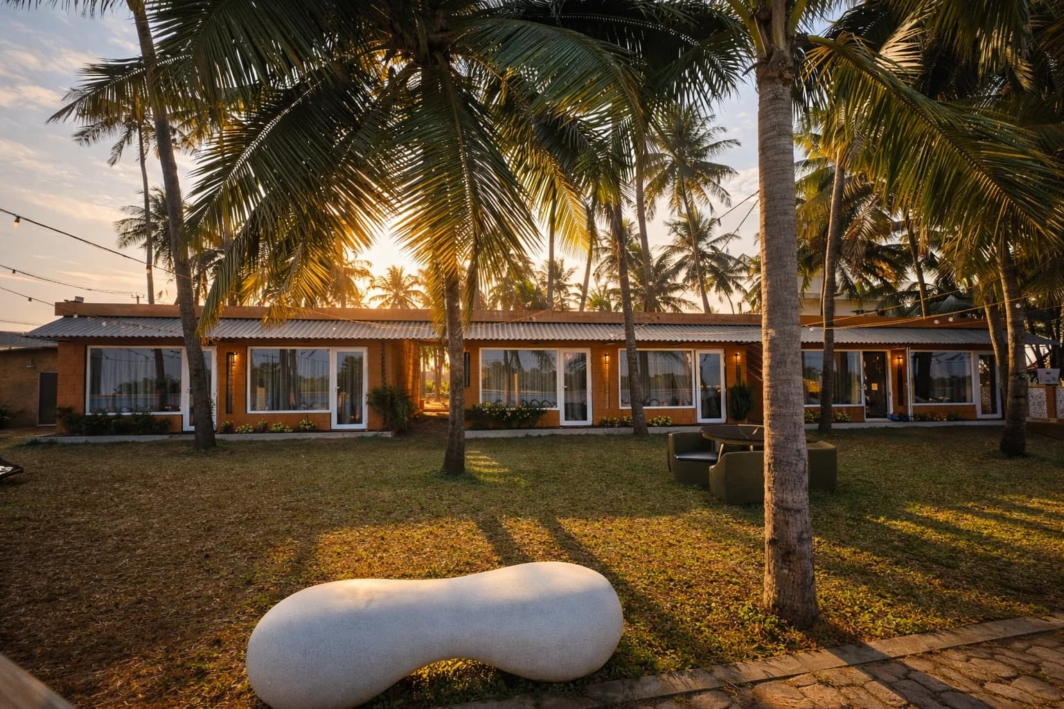 Sunrise river view from TAM-BoSa beachfront homestay in Udupi